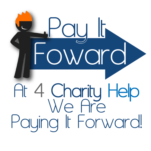 pay it forward logo.  at 4 charity help we are paying it forward